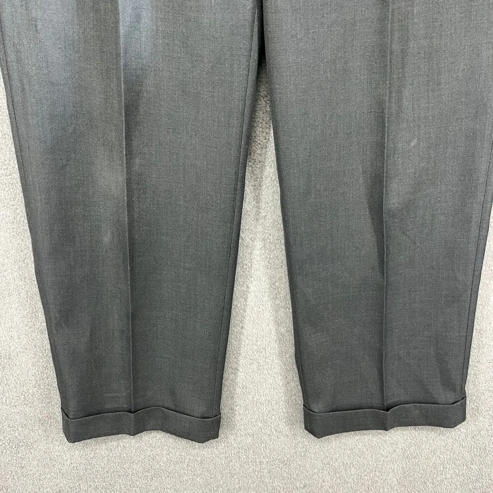 Perry Ellis Portfolio Men's Grey Pleated Dress Pants Size 33x30 Polyester Rayon‎
